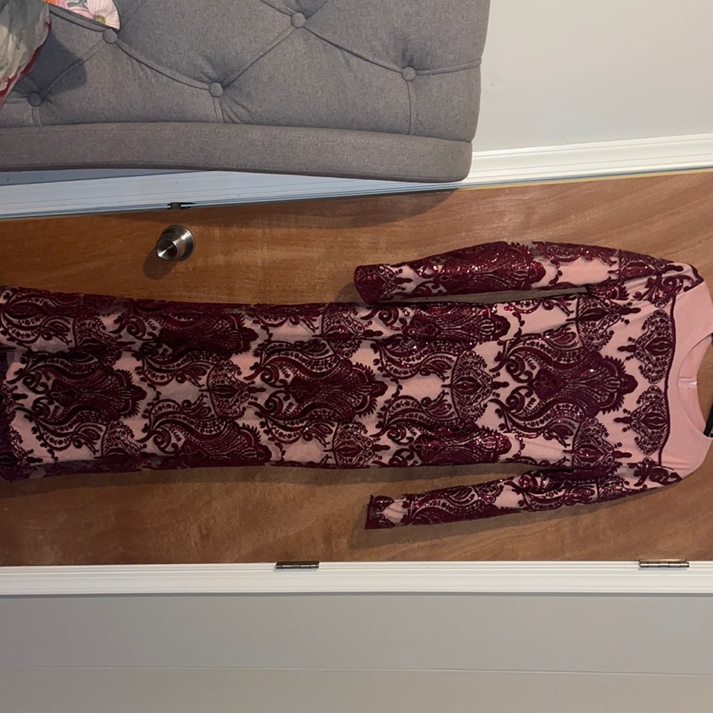 Beautiful maroon and pink gown